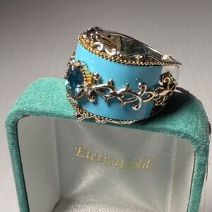 Unique Gems En Vogue Michael Valitutti Topaz Turquoise Sterling Ring Size 6